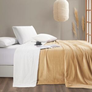 بطانية فرو شتوي مزدوج فاليريو - بيج فاتح