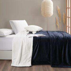 بطانية فرو شتوي مزدوج فاليريو - أزرق غامق