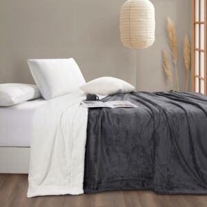 بطانية فرو شتوي مفرد ونص فاليريو - رصاصي