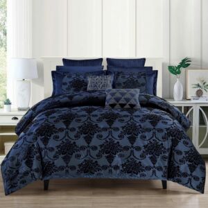 طقم لحاف كوين شتوى هدي - 4 قطع - ازرق