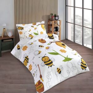 طقم لحاف ليما أطفال صيفي خفيف مفرد ونص قطعتين هاني - أبيض ومتعدد الالوان