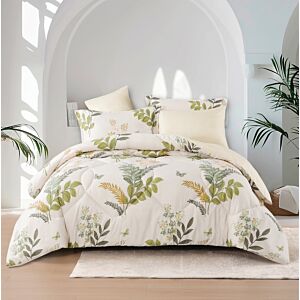 طقم لحاف مزدوج صيفي ديزاير مشجر - 6 قطع - سكري