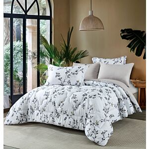 طقم لحاف كوين نوفا 4 قطع - أبيض ومتعدد الالوان