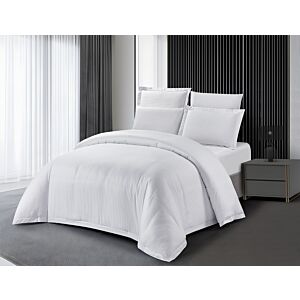 طقم لحاف مفرد ونص فندقي صيفي آتون - 5 قطع - ابيض