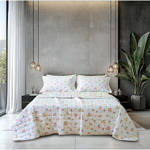 طقم غطاء لحاف صيفي مزدوج سمرلاند - 6 قطع - ابيض