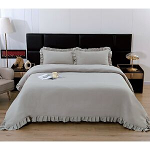 طقم غطاء لحاف شارم صيفي بدون حشوة مزدوج - 6 قطع - رمادي
