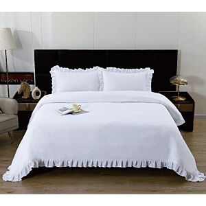 طقم غطاء لحاف شارم صيفي بدون حشوة مزدوج - 6 قطع - ابيض