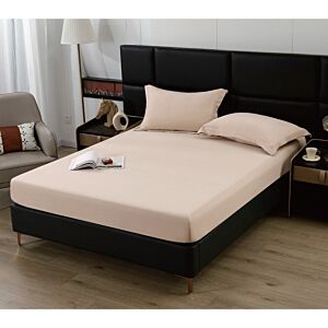 طقم شرشف مطاط صيفي مفرد ونص شارم - قطعتين - بيج