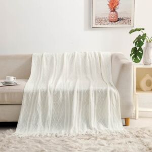 بطانية دان شال خفيفة بامبو - 130x170 سم - كريمي