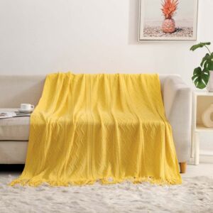 بطانية دان شال خفيفة بامبو - 130x170 سم - اصفر