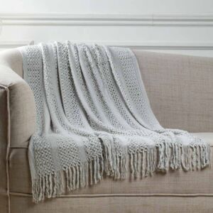 بطانية دان شال خفيفة - 130x170 سم - رمادي فاتح