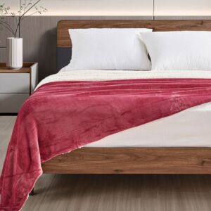 بطانية مفرد ونص فرو نداف - فوشي