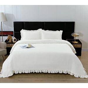 طقم غطاء لحاف شارم صيفي مفرد ونص - 4 قطع - كريمي