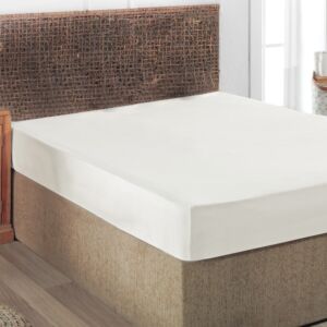 شرشف مطاط قطن كوين بيارا - كريمي