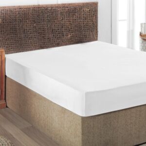 شرشف مطاط قطن مزدوج ميان - ابيض