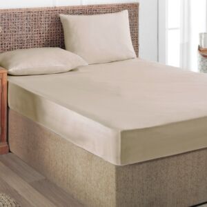 طقم شرشف مطاط صيفي مزدوج جيلان - 3 قطع - بيج