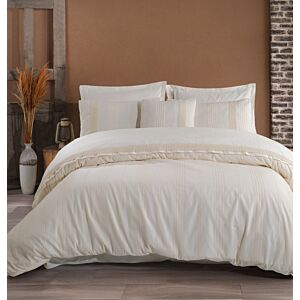 طقم لحاف صيفي مفرد ونص أراكيس - 5 قطع - بيج