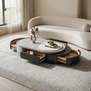 طاولة قهوة اينال - رمادي فاتح واسود