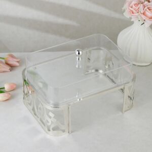 علبة تقديم اكريلك كاي - فضي