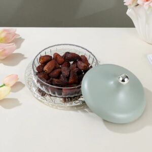 تمرية متوسطة زجاج من جوار - اخضر وفضي