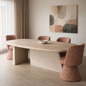 طاولة طعام بأرجل متعامدة جوليانا - 8 اشخاص - بيج