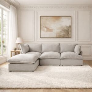 كنب زاوية مارسيل - رمادي فاتح