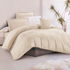 طقم لحاف كينج سادة مطرز استريم لايف 7 قطع تالا - بيج