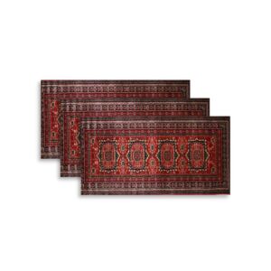 طقم سجاد سوبر تيماء برايم - 80x300 سم - 3 قطع - احمر واسود