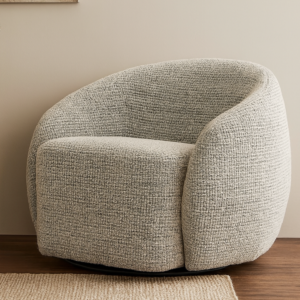 كرسي دوار ريمون - رمادي وابيض