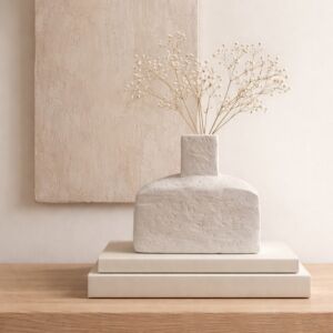 فازة سيراميك من مجموعة أورينا - حجم صغير - كريمي