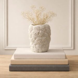 فازة سيراميك من مجموعة نيرين - حجم صغير - كريمي