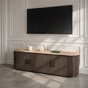 طاولة تلفزيون رواد - بني وبيج