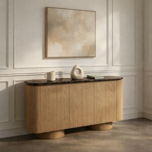 طاولة بوفيه من مجموعة جينجر - 3 أبواب - بيج وبني