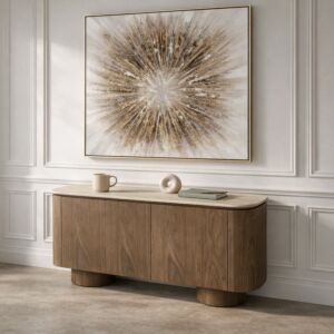 طاولة بوفيه من مجموعة نيرو - 3 أبواب - بيج فاتح وبني