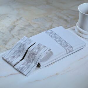 طقم غطاء سرير 200 غرزة 6 قطع دوفيه - فضي فاتح