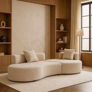 كنبة ثلاثية كتان كلاود لاونج - بيج