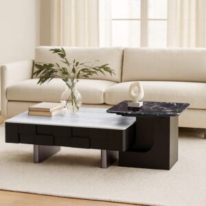 طاولة قهوة ميرالا - قطعتين - اسود ومتعدد الالوان