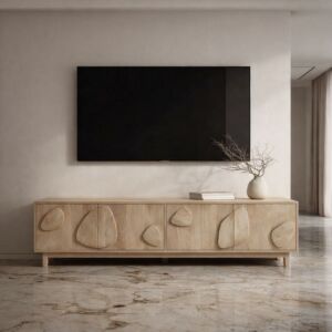 طاولة تلفزيون 4 ابواب من مجموعة كايلا - بيج