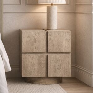 كومودينو خشب طبيعي من مجموعة بيسان - بيج