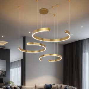 اضاءة معلقة مودرن 3 دوائر - ذهبي