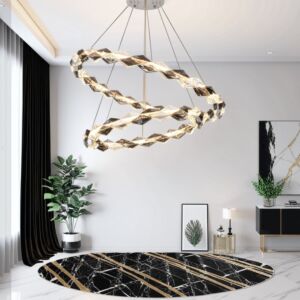 اضاءة معلقة مودرن حلقتين ايلا - فضي