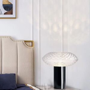 ابجورة طاولة مودرن 30 سم - شفاف واسود