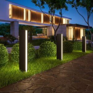 عمود حديقة مودرن بارتفاع 65 سم قاعدة T5 - اسود