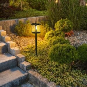 عامود حديقة طاقة شمسية 350 لومين - اسود - 3000 كلفنو متر