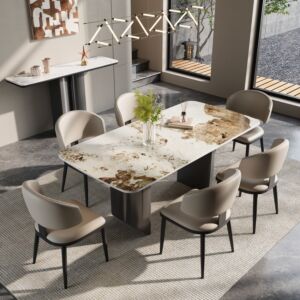 طاولة طعام ميربل 6 اشخاص