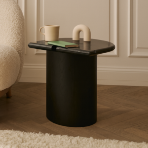 طاولة جانبية رخام ميناي - اسود