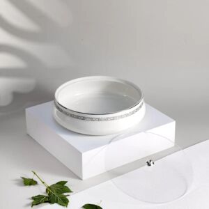 تمرية حجم كبير من نقش - ابيض وفضي