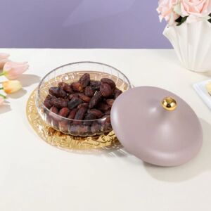 تمرية كبيرة زجاج من جوار - بنفسجي وذهبي