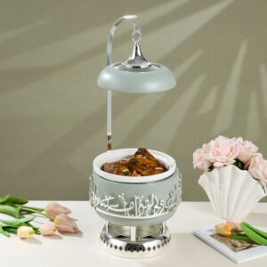 سخان تقديم طعام حجم صغير من جوار - اخضر فاتح وفضي