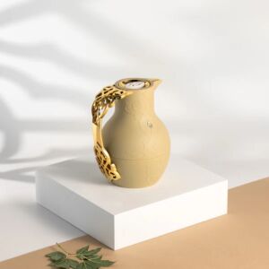 ترمس شاي وقهوة 1 لتر من نقش - عاجي وذهبي